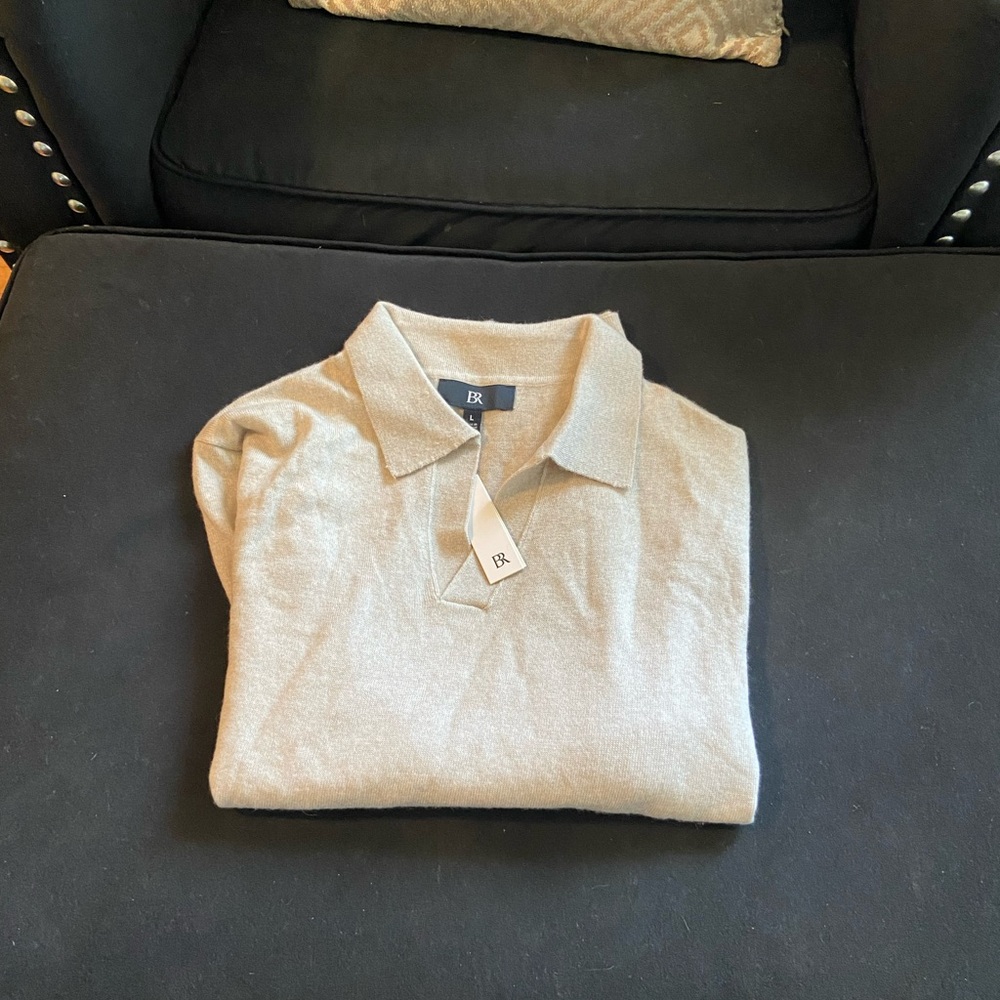 Banana Republic Men's Beige Polo Sweater
